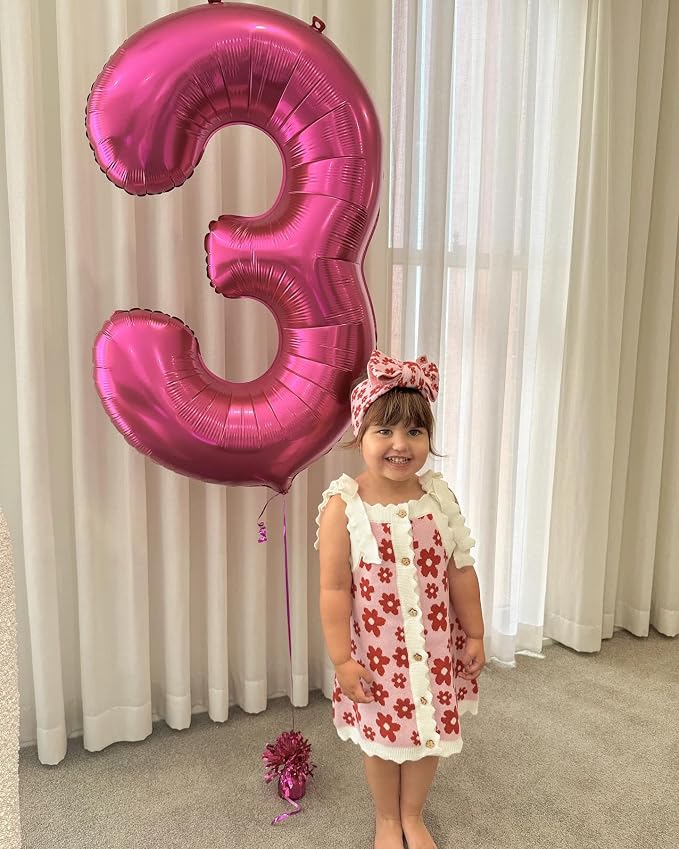 0 Balloon - Pink Birthday Number Balloons, 40 Inch Decorations Men Women | Pink - Image 4