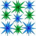 9Pcs Navy Blue and Green Star Balloons, Large Explosion Foil Balloons, Metallic by Dagelar