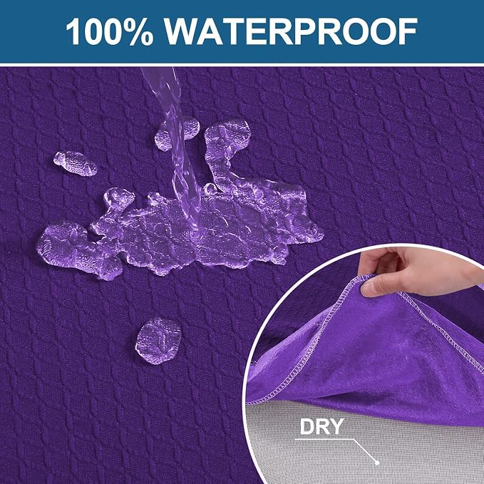 Smiry Waterproof Seat Covers for Dining Room Chairs, No Rear Covers | Stretch - Image 3