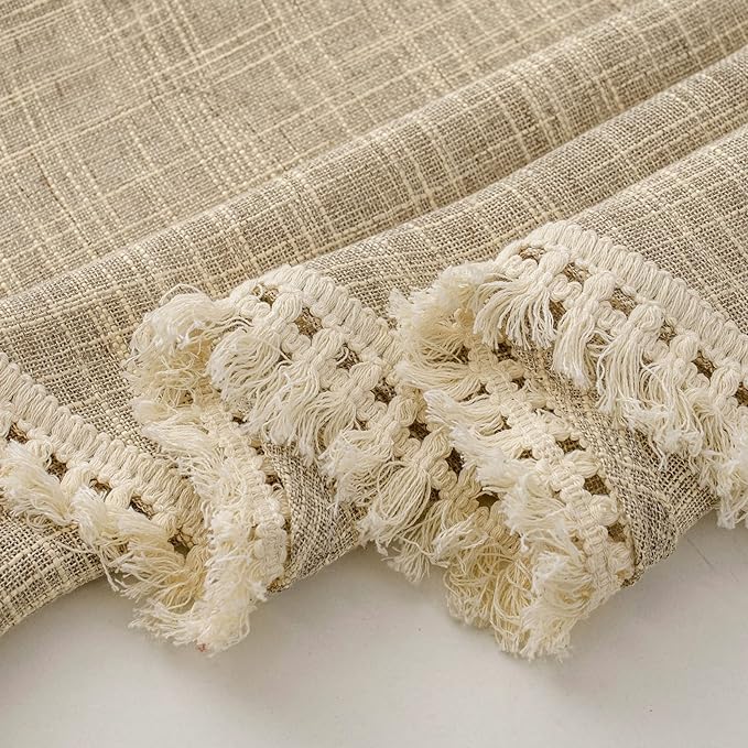 Beda Home Tassel Linen Textured Swag Curtain Valance - Image 3