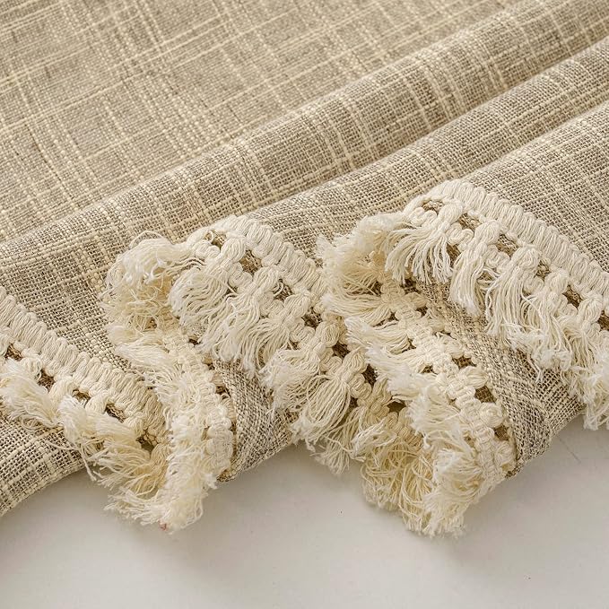 Beda Home Tassel Linen Textured Swag Curtain Valance - Image 3