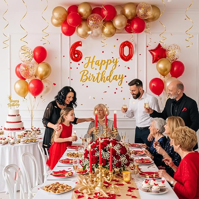 TONIFUL 20 Pcs Number Balloon 2 Set 16 Inch Fat Red 0-9 Numbers Balloons | - Image 4