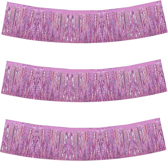 BEISHIDA Light Pink Fringe Garland Banner 30ft Wall Tinsel Foil Streamers | by Beishida