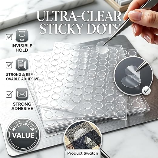 Glue Dots Double Sided 500 PCS, 1.18 Inch Clear Sticky Dots Removable Adhesive - Image 2