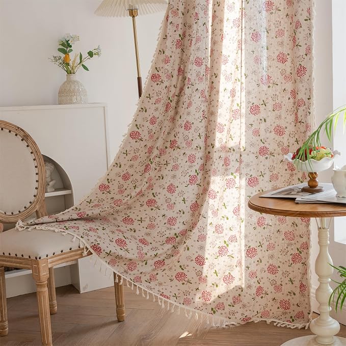 ENJOYBRIDAL Floral 96 Inch Curtains by ENJOYBRIDAL