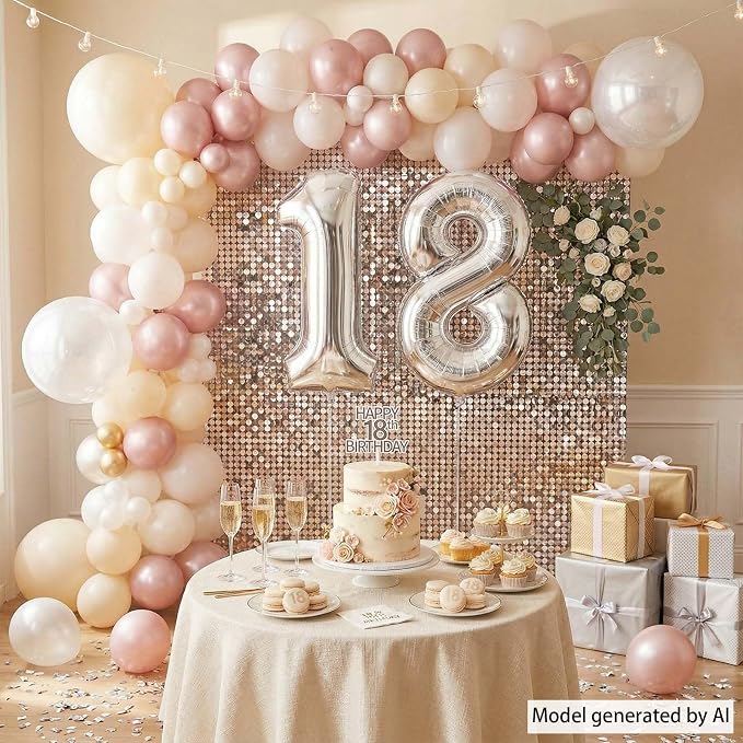 Silver Number 18 Balloon 40 Inch, Sleek Foil - Image 6