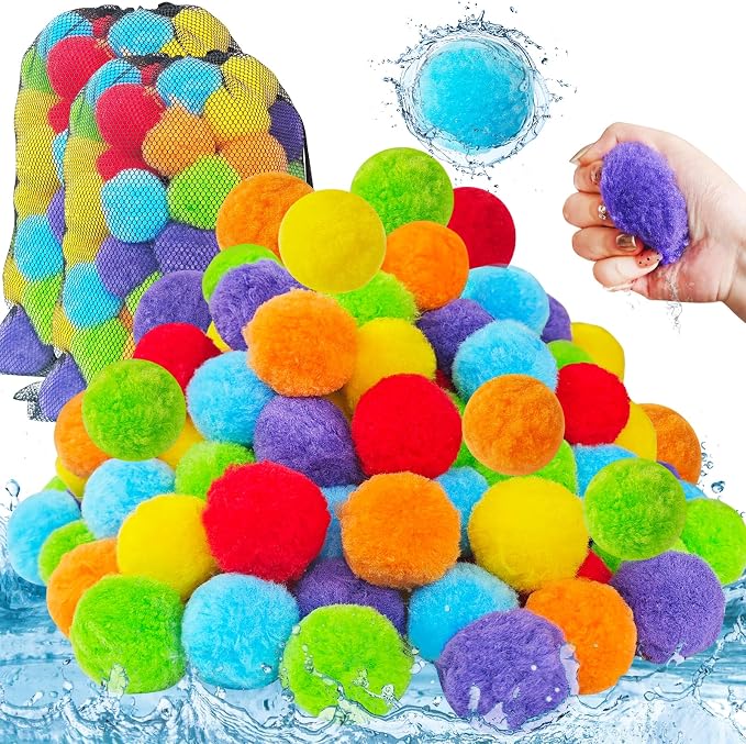 200 Pcs Reusable Water Balloons, Outdoor Games Water Soft Balls, Summer Soaker by Zddaoole