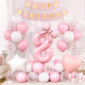 8th Pink Bow Birthday Decorations by Xinvery