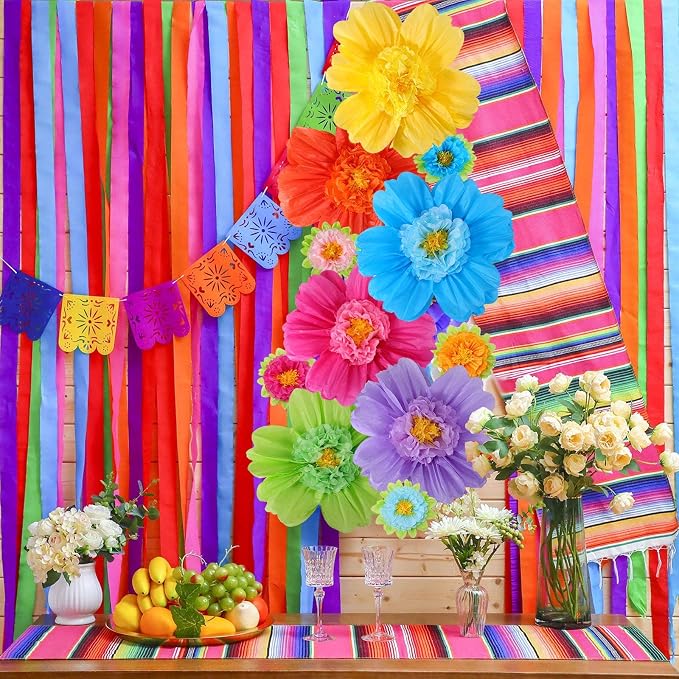 TaoBary Large Colorful Tissue Paper Flowers Giant Fiesta Paper Pom Poms - Image 8