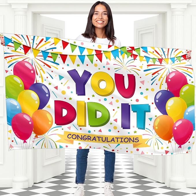 You Did It Banner- Congratulations Banner by Bravita