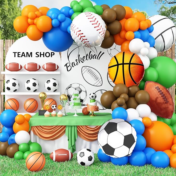 Sports Balloon Arch Garland Kit by Jobkoo