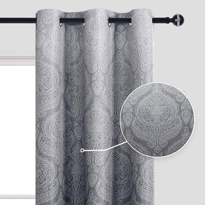 DWCN Grey Ombre Short Curtains for Kitchen - Image 2