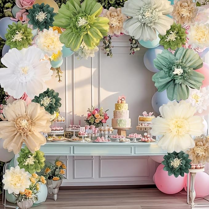 TaoBary Large Colorful Tissue Paper Flowers Giant Fiesta Paper Pom Poms - Image 6