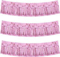 BEISHIDA Pink Fringe Garland Banner 3Pack 30ft Wall Tinsel Foil Streamers | by Beishida