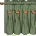 Farmhouse Valance Curtains, Boho Cotton Linen Kitchen Valance, Olive Green by FRAMICS