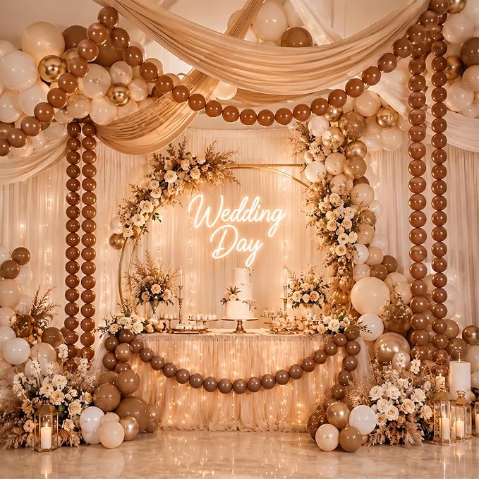Dark Brown Linking Balloons, Fall Thanksgiving Woodland Harvest Boho Birthday - Image 8