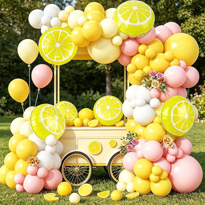 Lemon Balloon Arch Garland, Lemonade Party Main Squeeze Bridal Shower - Image 5
