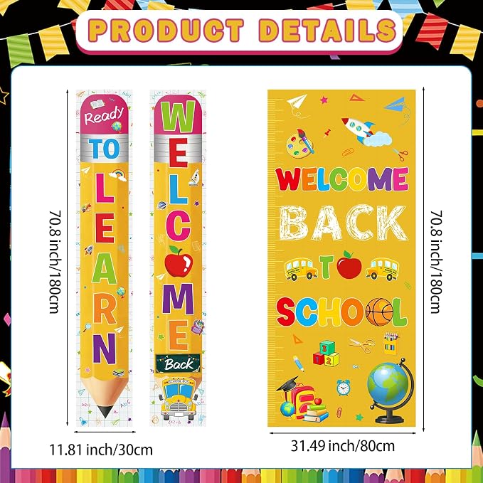 Welcome Back to School Decorations: 3Pcs Welcome Back to School Banner - Image 2