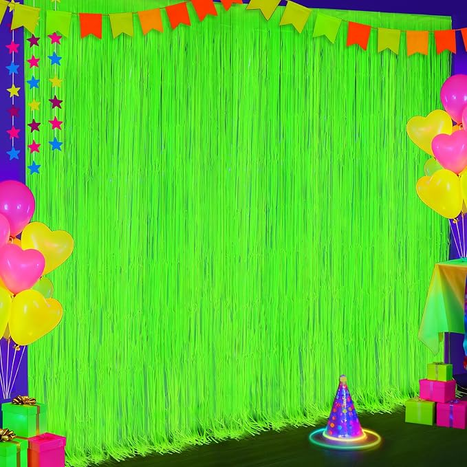 2 Pack Glow in The Dark Party Streamers, Neon Party Decorations Fluorescent by GCBPartyDecorations