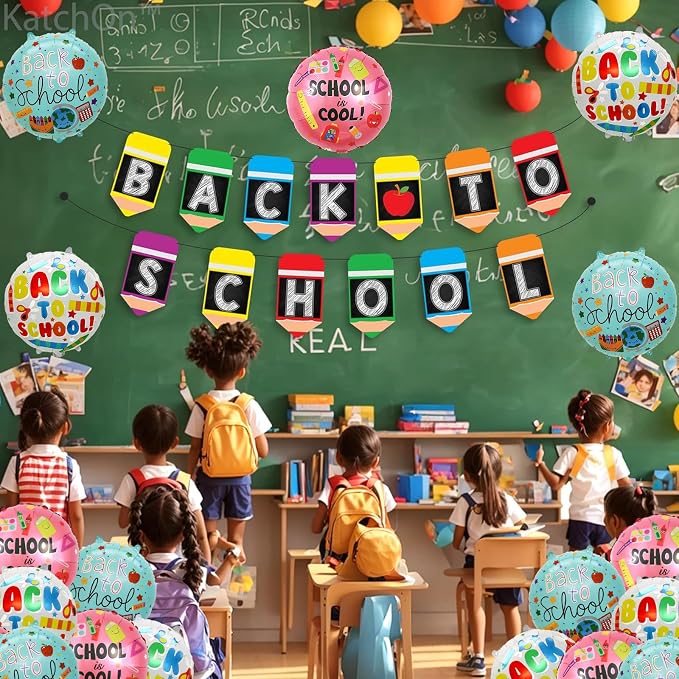 12 Pcs Back to School Balloons, Colorful 18 inch Round Printed Balloons - Image 6