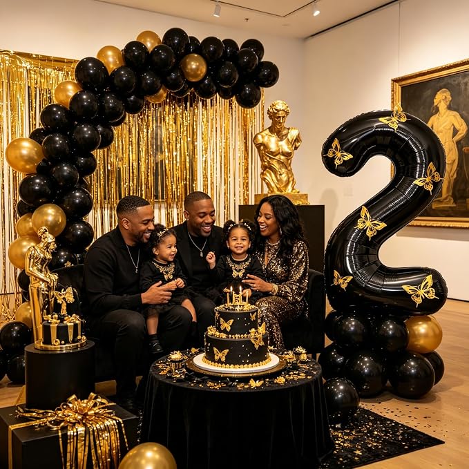 40 Inch Black Number 2 Balloon - Image 5