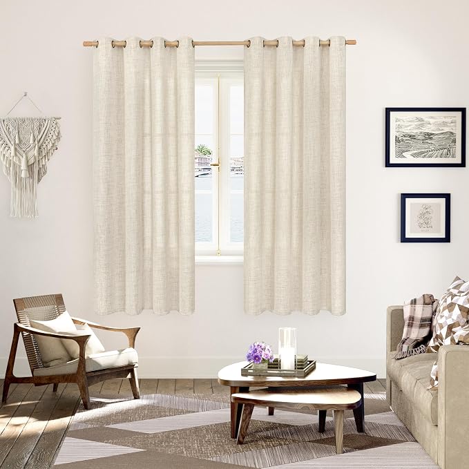 YoungsTex 78 Inch Length Linen Curtains Light Filtering - Image 2