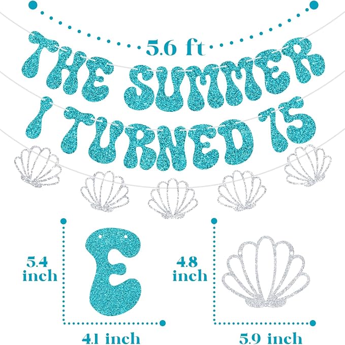 The Summer I Turned 15 Banner, Summer Beach Themed 15th Birthday Party - Image 7