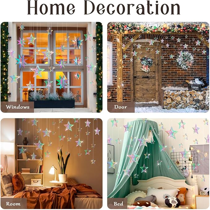 Star Garland Decorations Kit, Holographic Twinkle Little Stars Garlands - Image 7