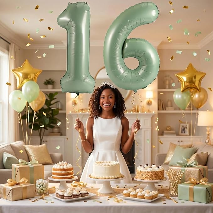 YPSelected 32 Inch Large Foil Helium Number Balloon Birthday Wedding Party 0-9 - Image 4