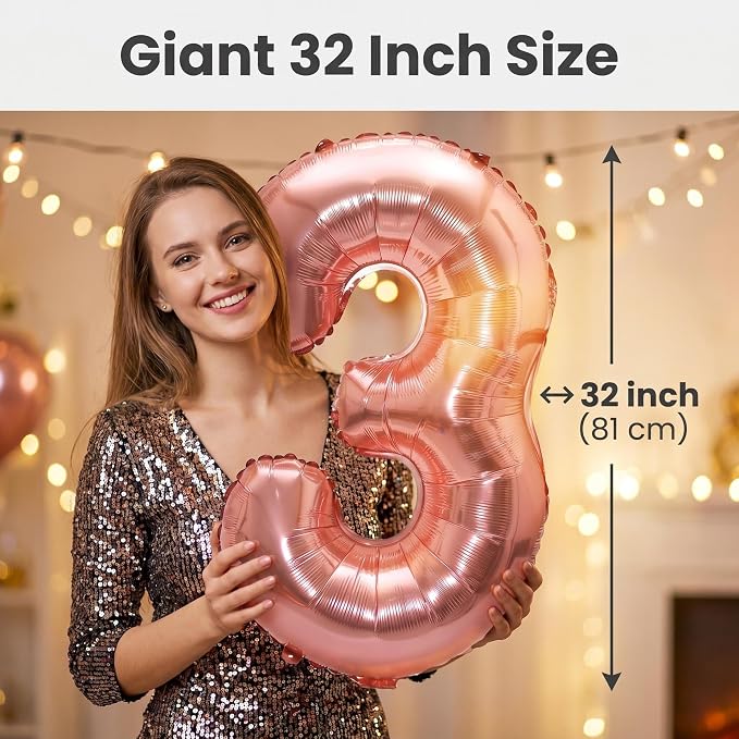 YPSelected 32 Inch Large Foil Helium Number Balloon Birthday Wedding Party 0-9 - Image 4