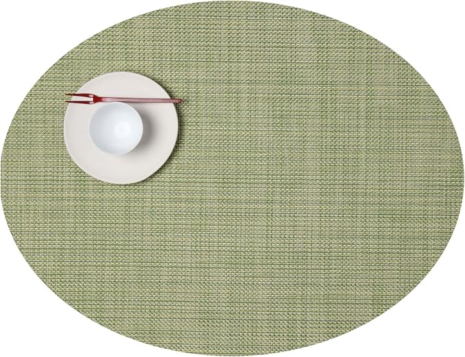 Chilewich Mini Basketweave Placemats, Woven Oval Placemats Set of 4 | Reusable by Chilewich