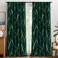 Yakamok Emerald Green Curtains for Livingroom Foil Print W52 x L96-inch | by Yakamok