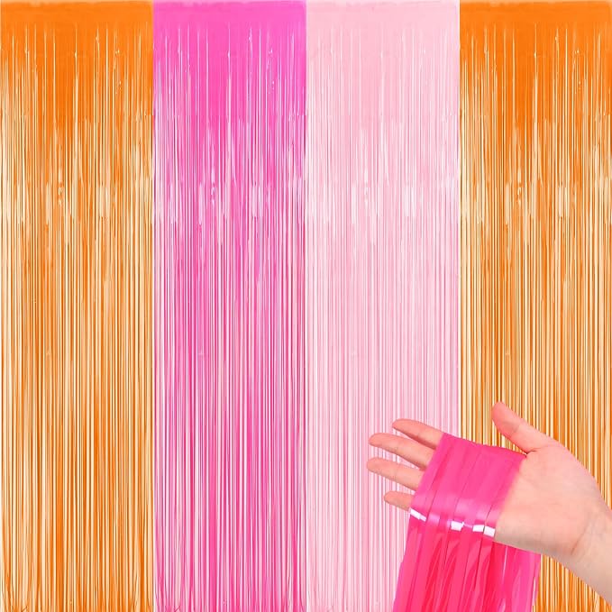 Frienda 4pcs Sunset Party Decorations 6.6ft Fringe Curtains Sunset Soiree Party - Image 2