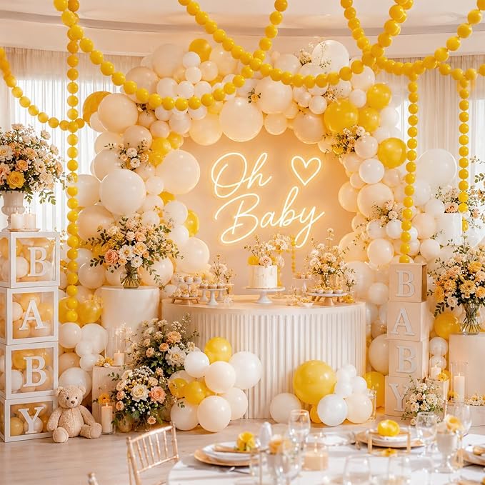 Mustard Yellow Linking Balloons, Fall Thanksgiving Harvest Sunflower Birthday - Image 8