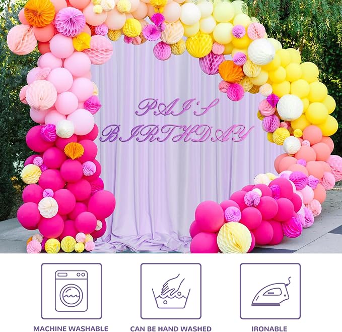 10ft x 8ft Purple Backdrop Valentine's Day Birthday Backdrop Curtains Wedding - Image 6