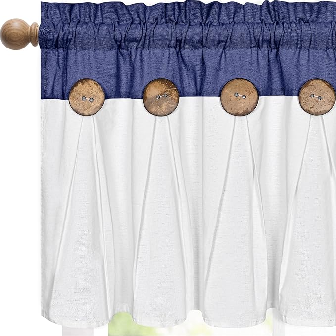 Farmhouse Valance Curtains, Boho Cotton Linen Kitchen Valances, Country Rod by FRAMICS