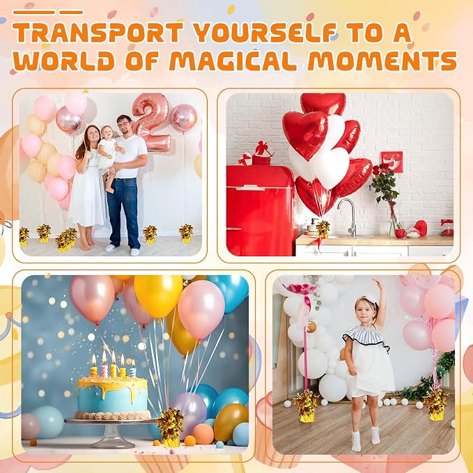 6 Pack Gold Balloon Weights Metallic Holder Anchors Balloon Holder Weights - Image 5