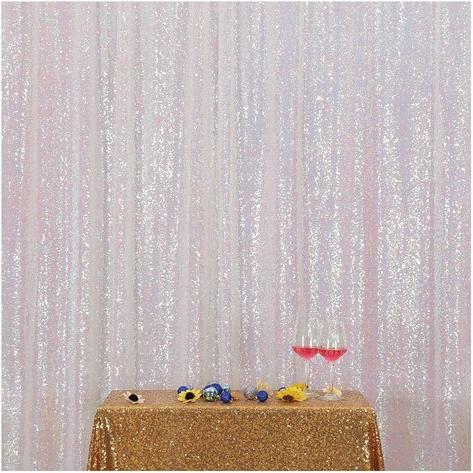 Poise3EHome Iridescent Sequin Backdrop, 6FT x 8FT Sequin Photography Backdrop by Poise3EHome
