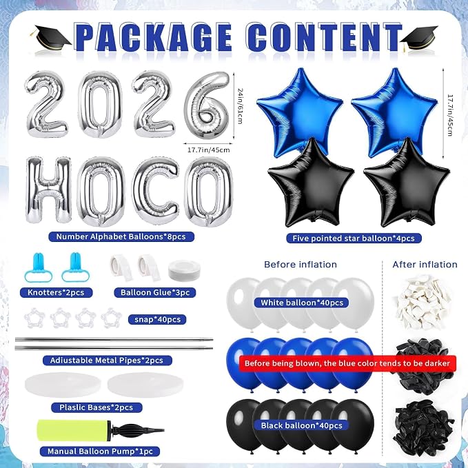 2 Sets Homecoming 2026 Balloon Column Stand Party Decorations Kits - Image 6