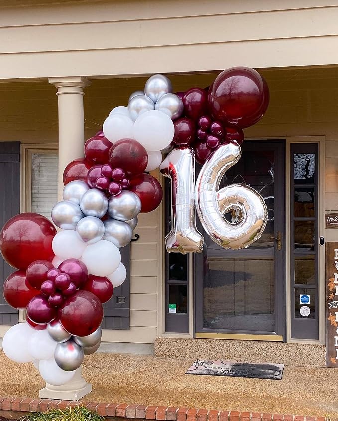 40 Inch Silver 16 Number Balloons Giant 16 or 61 Balloons Silver Birthday 16 - Image 3