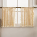 YJ YANJUN Boho Lace Curtains 24 inch Length 2 Panels, Vintage Floral Crochet by YJYANJUN