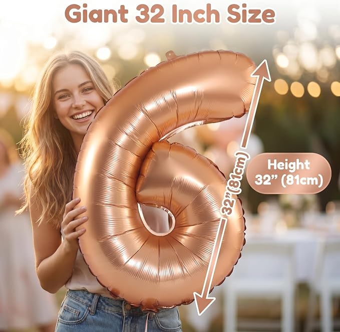 YPSelected 32 Inch Large Foil Helium Number Balloon Birthday Wedding Party 0-9 - Image 5