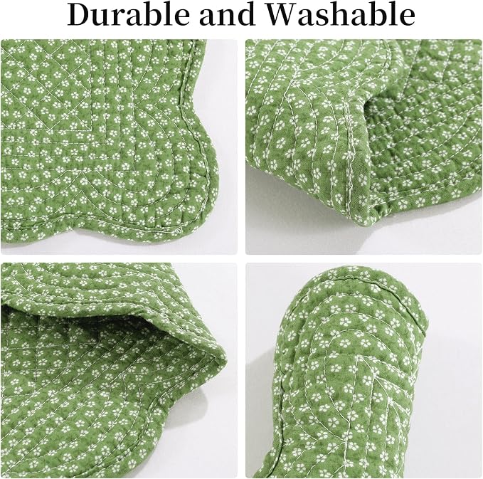 HOMBYS Quilted Placemats Set of 6 Washable-13x18 inches Rectangular Placemats - Image 6