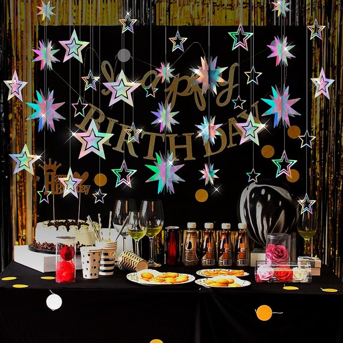 Star Garland Decorations Kit, Holographic Twinkle Little Stars Garlands - Image 5