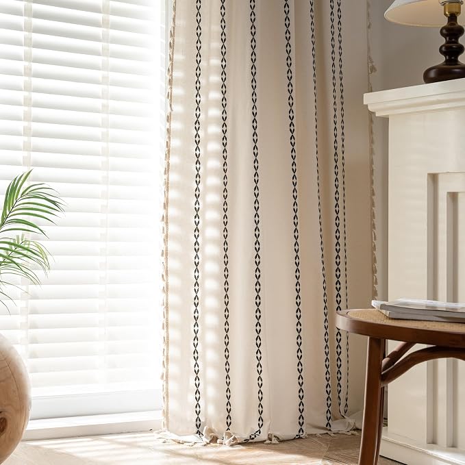 Sutuo Home Boho Curtains for Bedroom Living Room 90 Inches Long, Light - Image 6