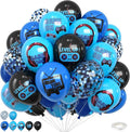 Video Game Balloons, 12 Inch Blue and Black Game Theme Printed Balloons by FEYG