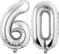 Jonhamwelbor 60 Number Balloons Silver 60 Number Big Large Giant Jumbo Foil by Jonhamwelbor