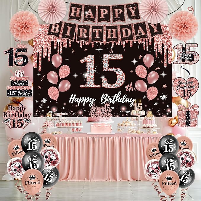 51Pcs 15th Birthday Decorations - Image 4