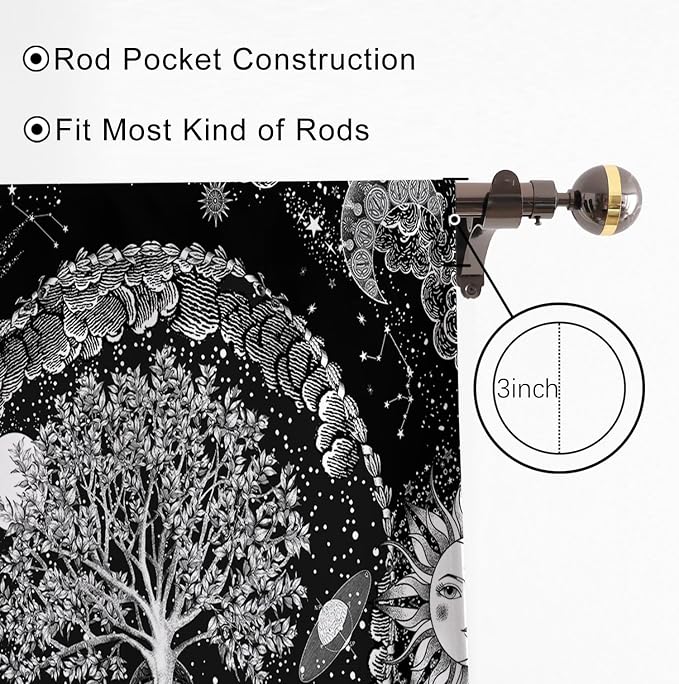 HMS Happy Memories Door Curtain, Tree of Life, 1 Panel | Rod Pocket, Thermal - Image 7