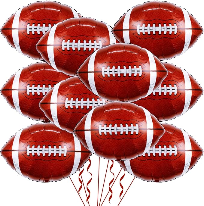 LHOAVWE 18 Inch Football Balloons 10 Pack Rugby Football Balloons by LHOAVWE